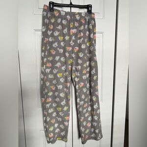 Gray Fleece Pajama Pants with Colorful Polar Bears